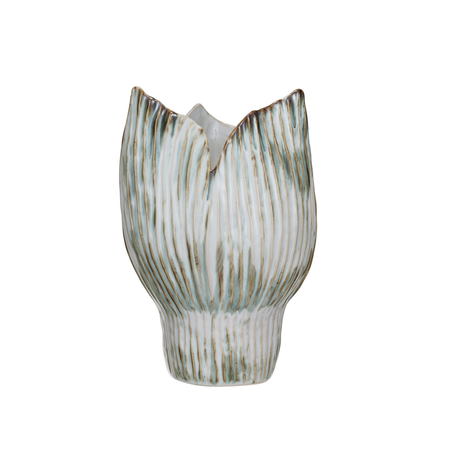 Stoneware Pleated Vase