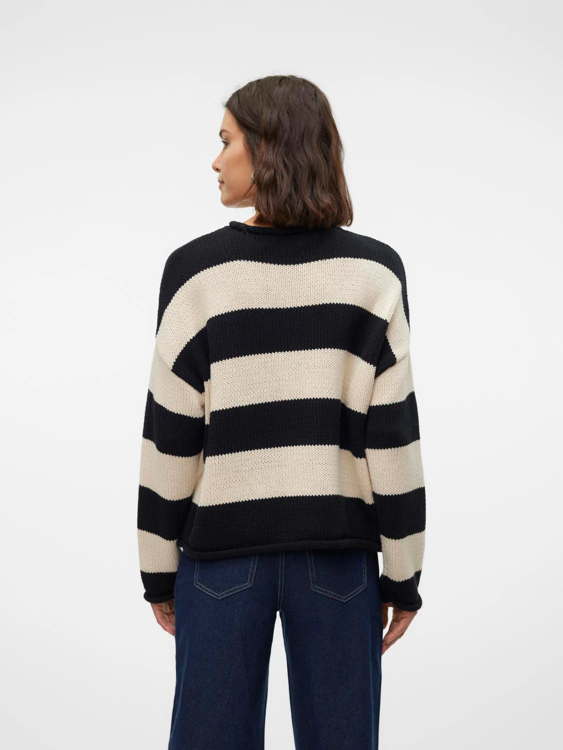 Roll Neck Stripe Sweater