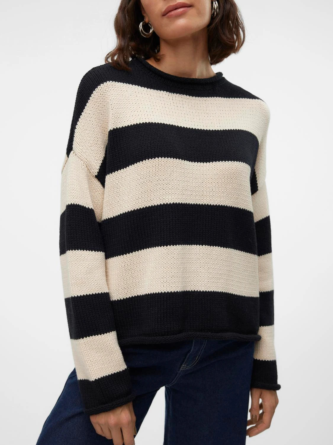 Roll Neck Stripe Sweater