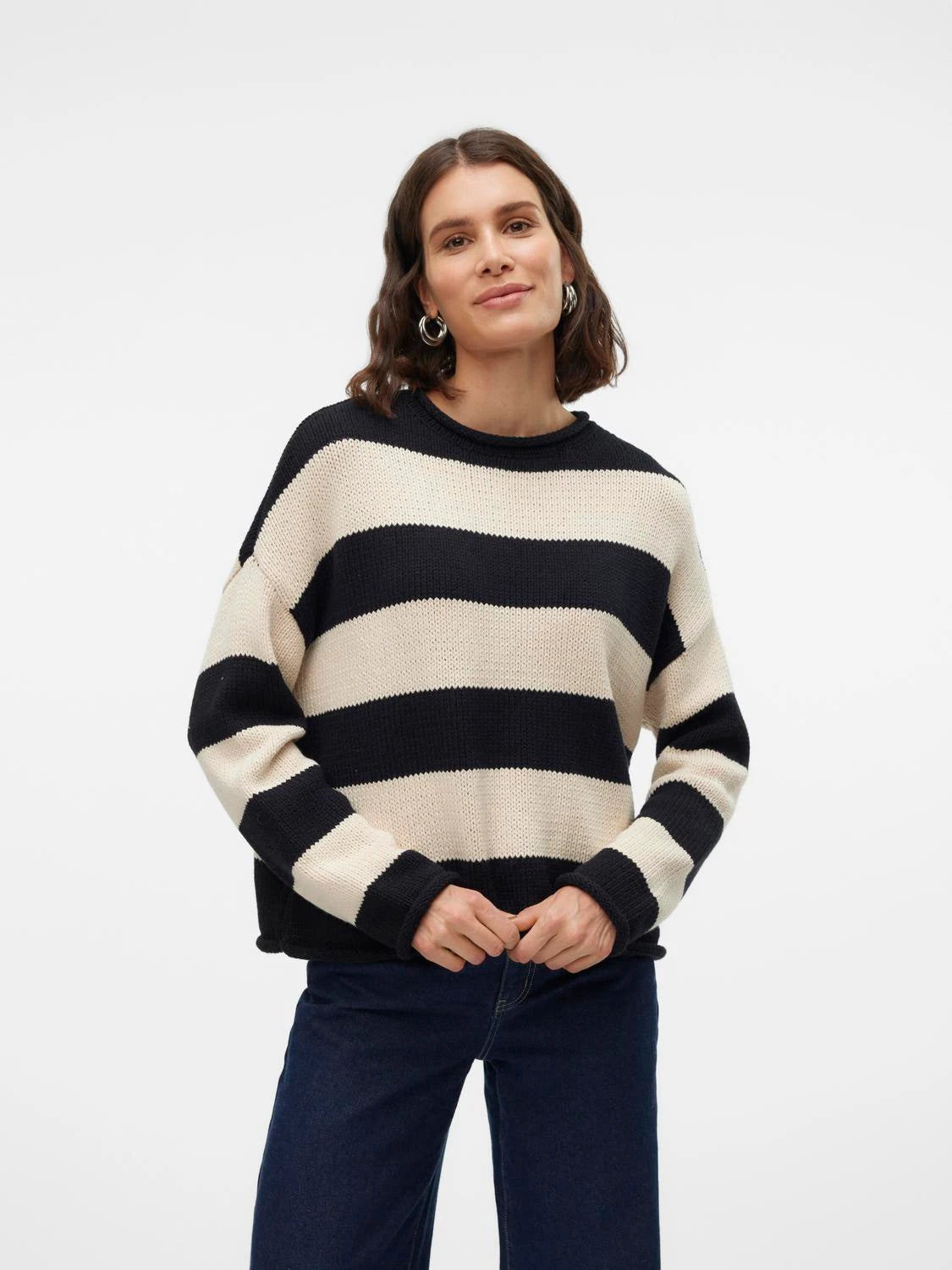 Roll Neck Stripe Sweater