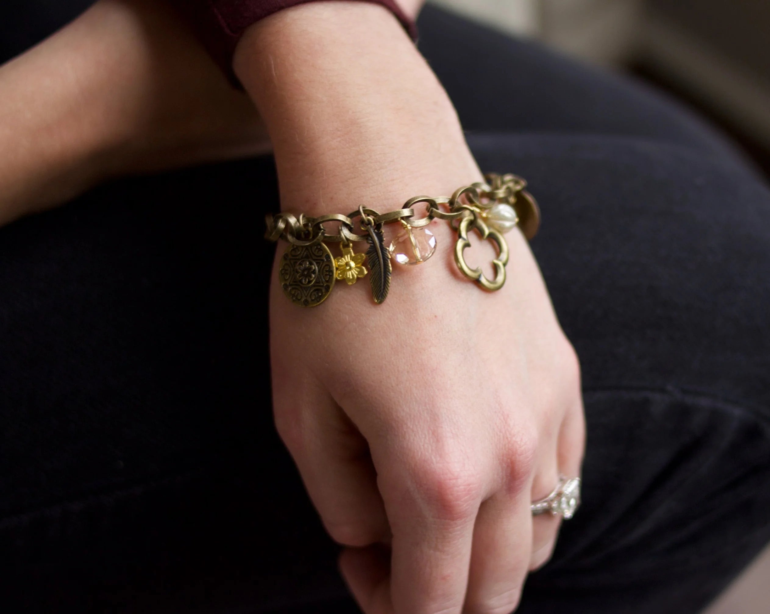 Vintage Glam Charm Bracelet