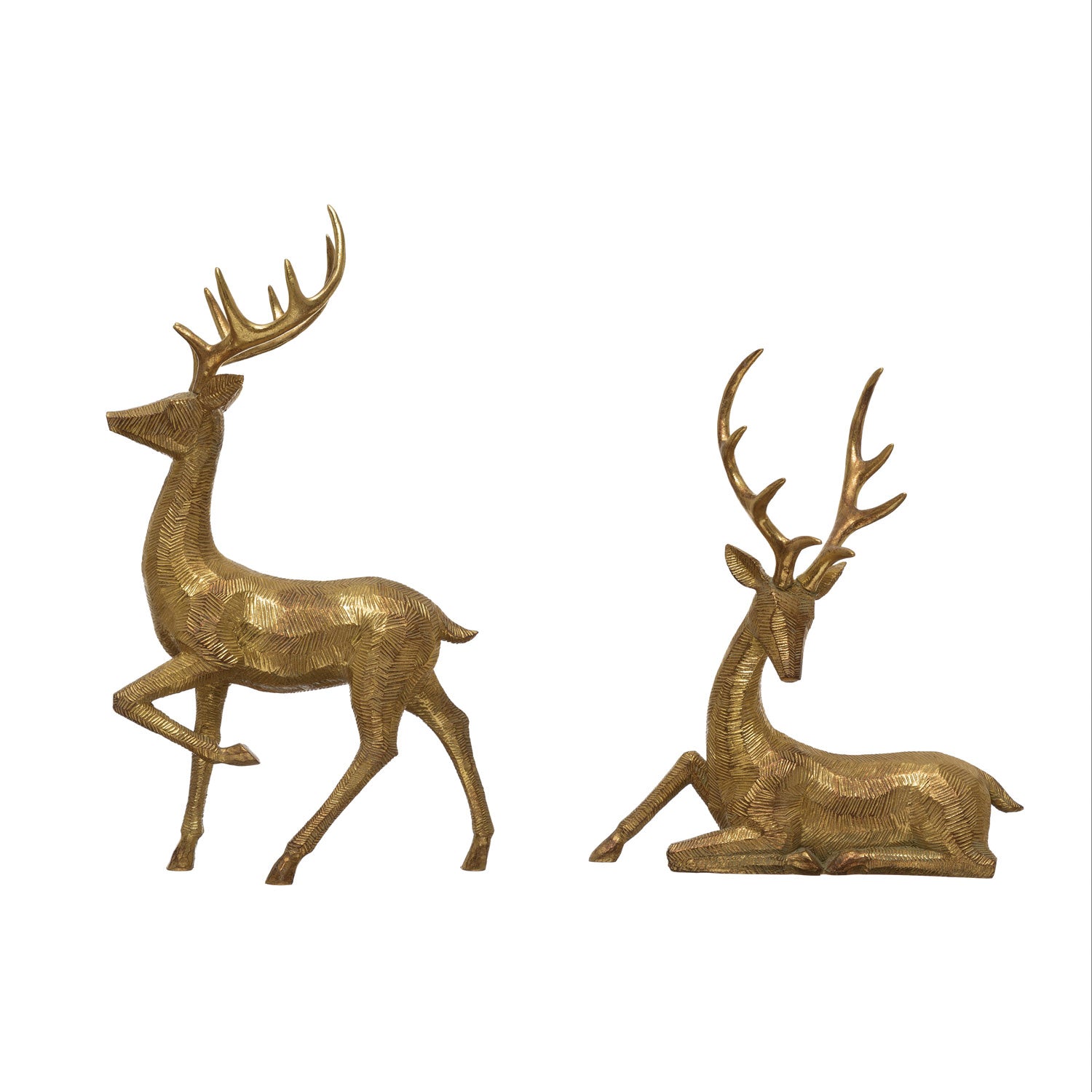 Resin Deer, Gold Finish, 2 Styles