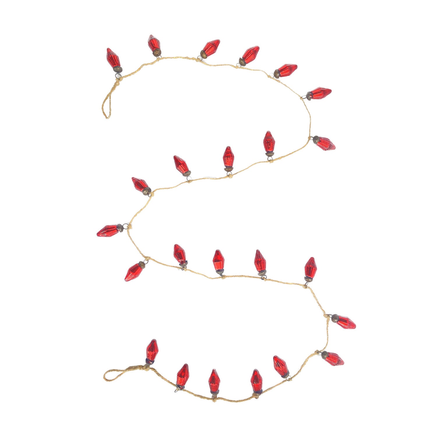 Mercury Glass Ornament Garland - Red