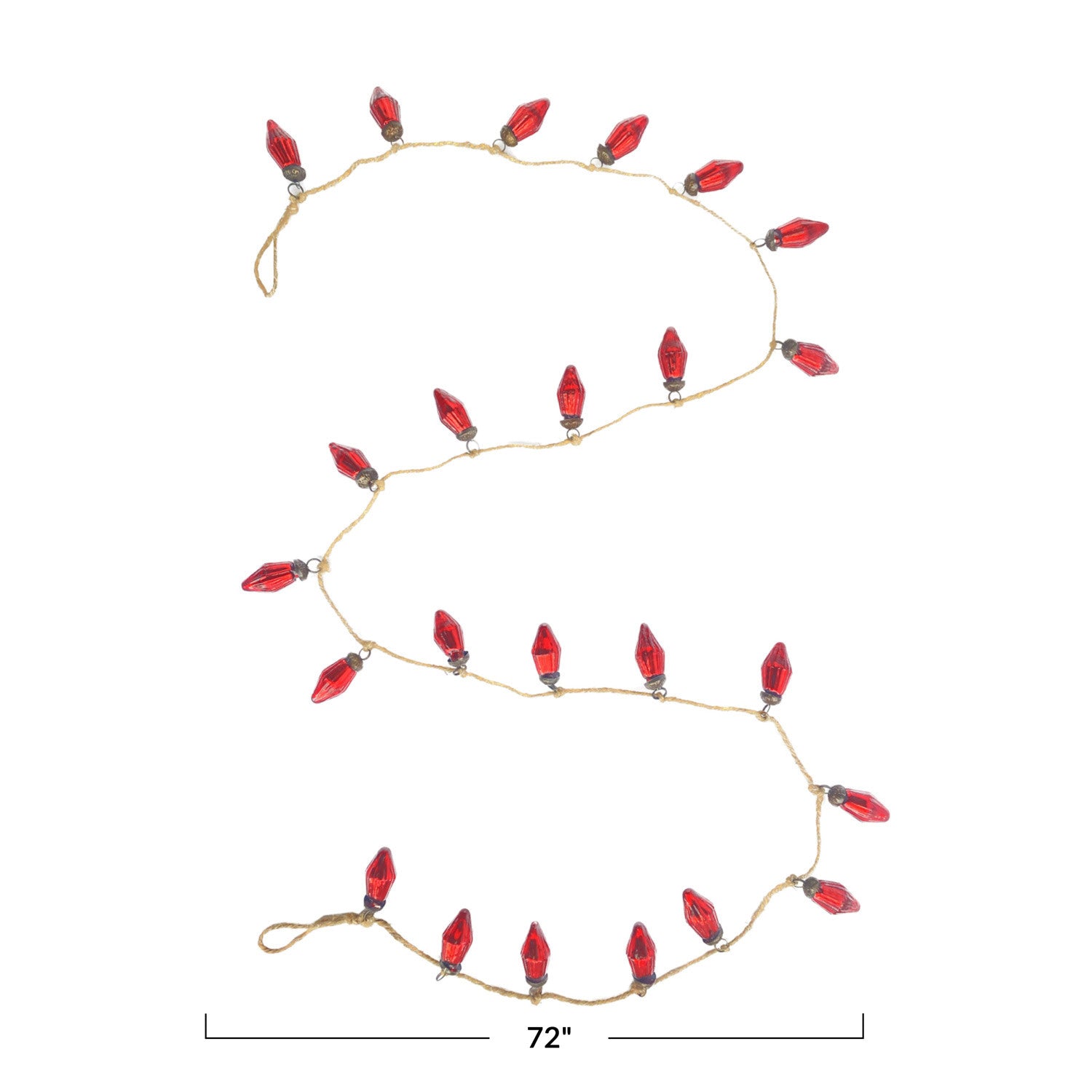 Mercury Glass Ornament Garland - Red