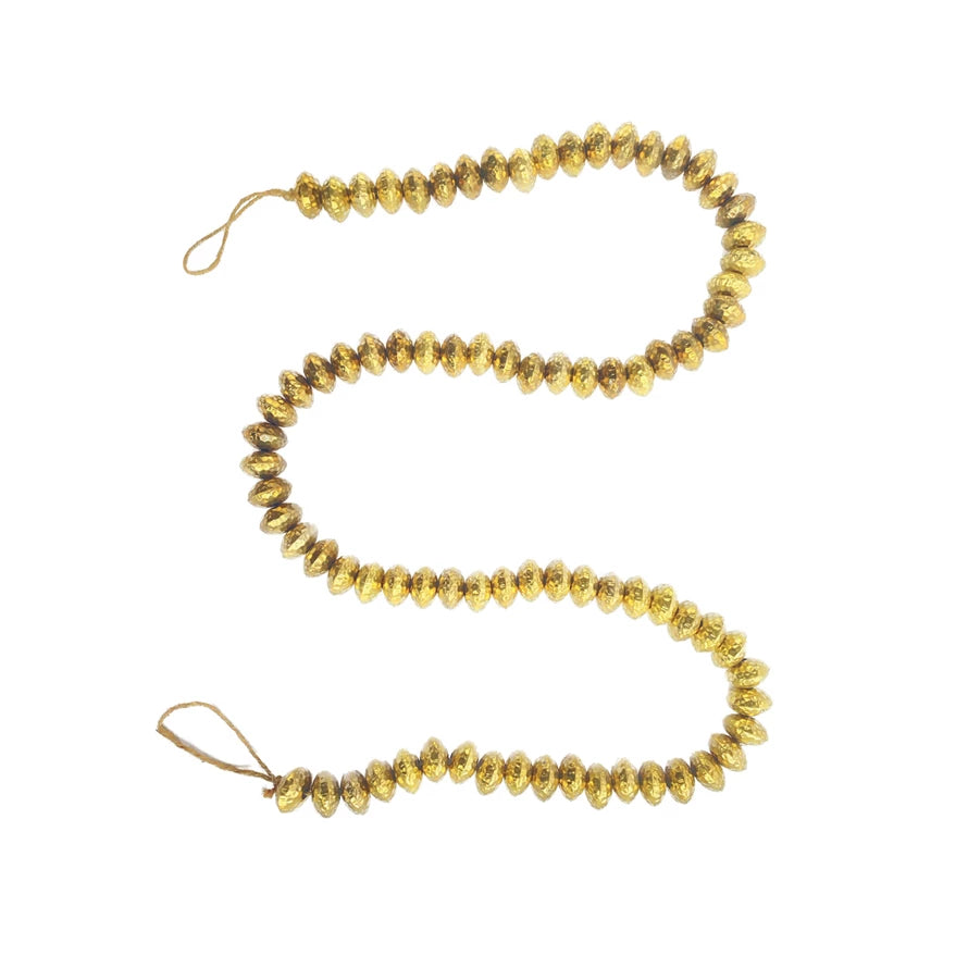 Hammered Brass Bead Garland