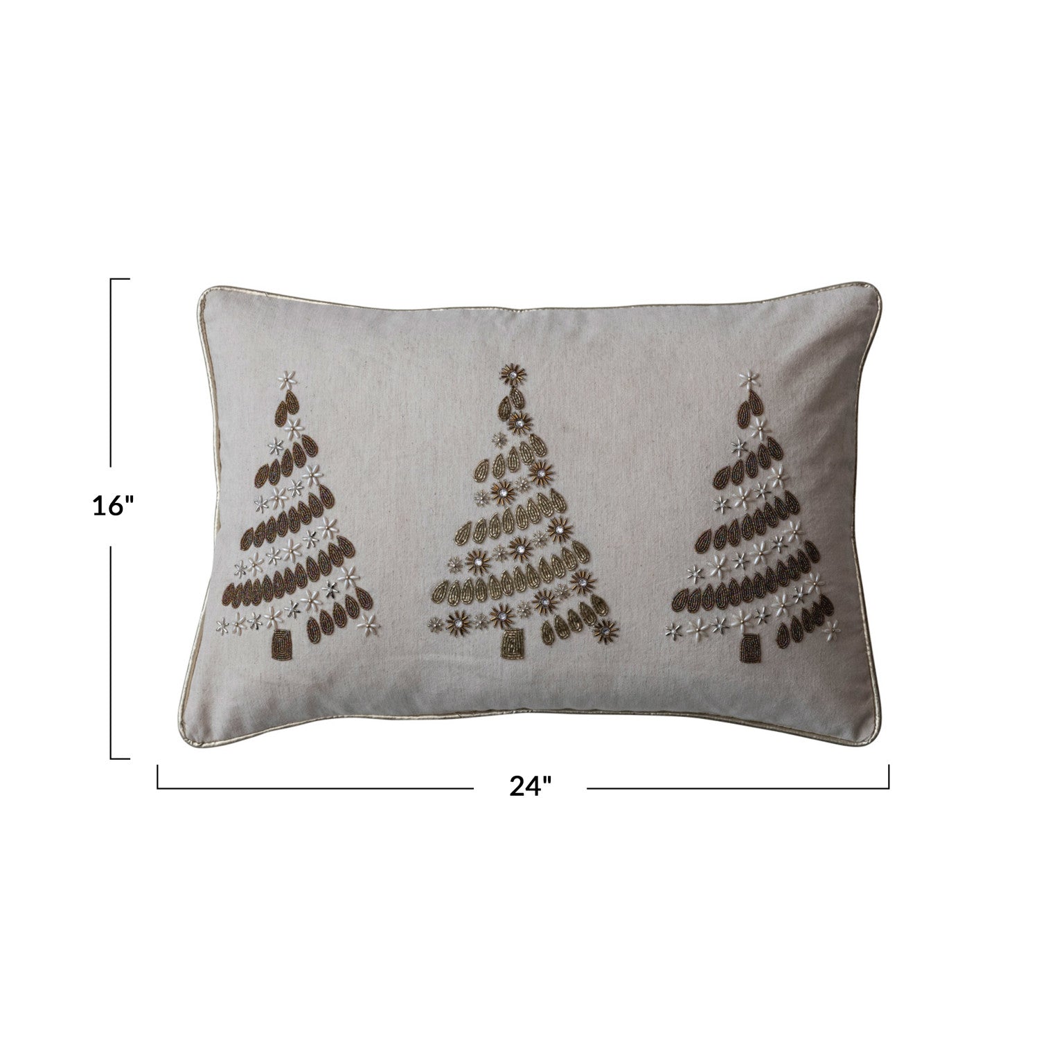 Beaded Christmas Tree Pillow