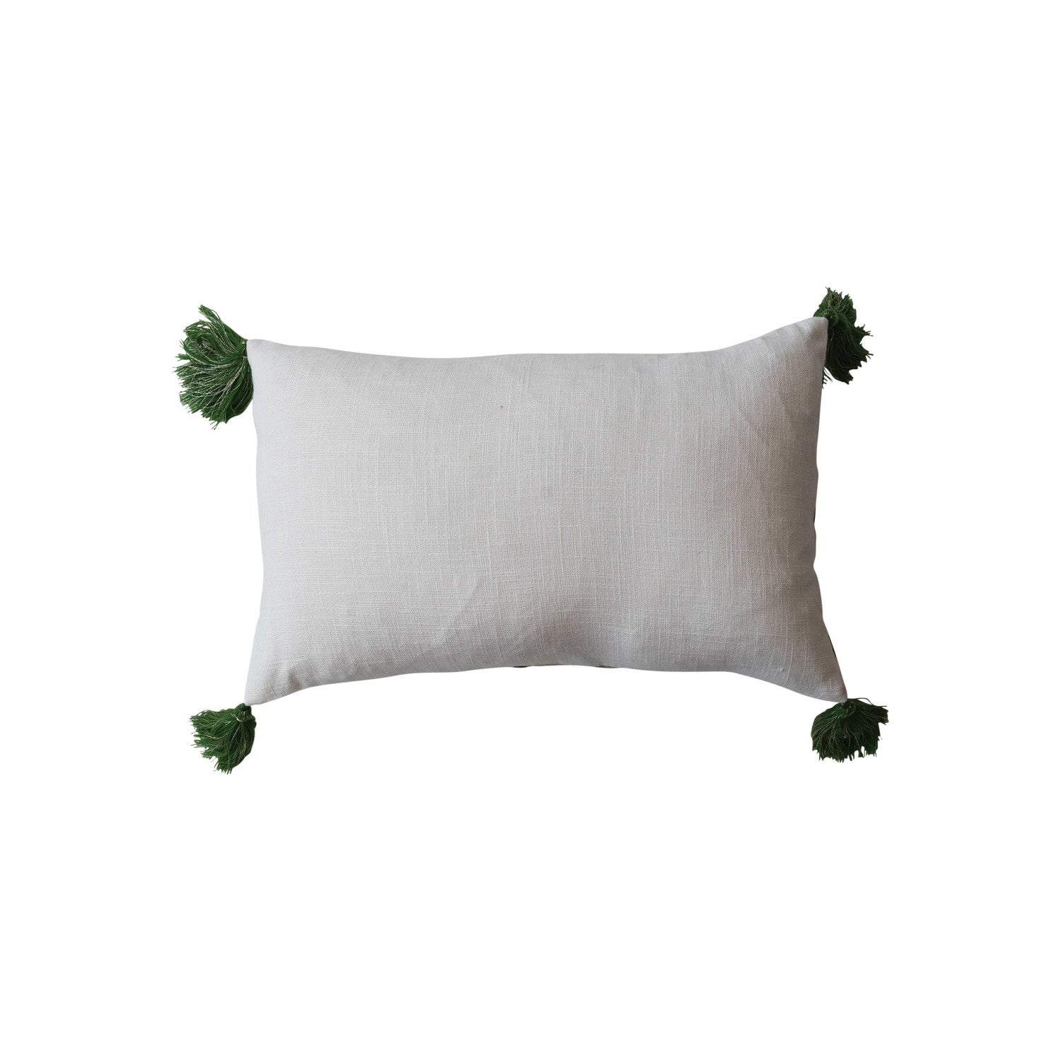 Embroidered Green & Gold Pillow